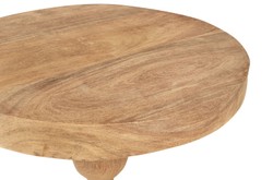 Casa Padrino Luxus Massivholz Beistelltisch Naturfarben Ø 50 x H. 76 cm - Hoher runder Beistelltisch aus handgedrechseltem Dimb-Holz mit gestapelten Kugelformen - Luxus Möbel