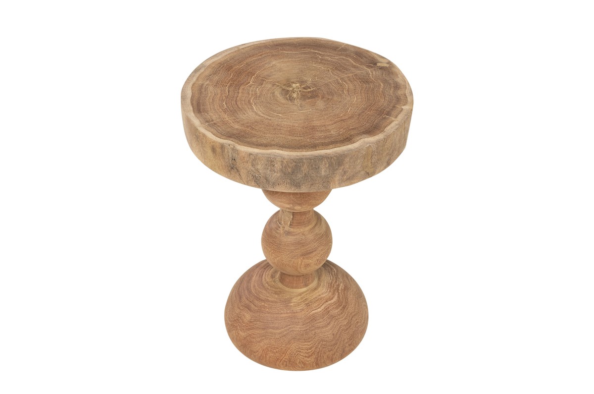 Casa Padrino Luxus Massivholz Beistelltisch / Hocker Naturfarben Ø 32,5 x H. 44,5 cm - Runder Beistelltisch aus handgedrechseltem Dimb-Holz mit gestapelten Kugelformen - Luxus Möbel Casa Padrino Luxus Massivholz Beistelltisch / Hocker Naturfarben Ø 32,5 x H. 44,5 cm - Runder Beistelltisch aus handgedrechseltem Dimb-Holz mit gestapelten Kugelformen - Luxus Möbel