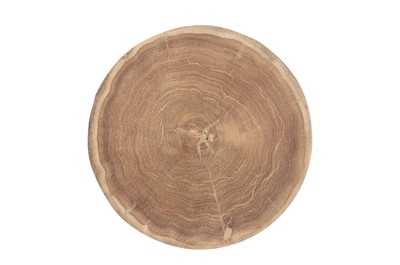 Casa Padrino Luxus Massivholz Beistelltisch / Hocker Naturfarben Ø 32,5 x H. 44,5 cm - Runder Beistelltisch aus handgedrechseltem Dimb-Holz mit gestapelten Kugelformen - Luxus Möbel
