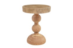 Casa Padrino Luxus Massivholz Beistelltisch / Hocker Naturfarben Ø 32,5 x H. 44,5 cm - Runder Beistelltisch aus handgedrechseltem Dimb-Holz mit gestapelten Kugelformen - Luxus Möbel Casa Padrino Luxus Massivholz Beistelltisch / Hocker Naturfarben Ø 32,5 x H. 44,5 cm - Runder Beistelltisch aus handgedrechseltem Dimb-Holz mit gestapelten Kugelformen - Luxus Möbel