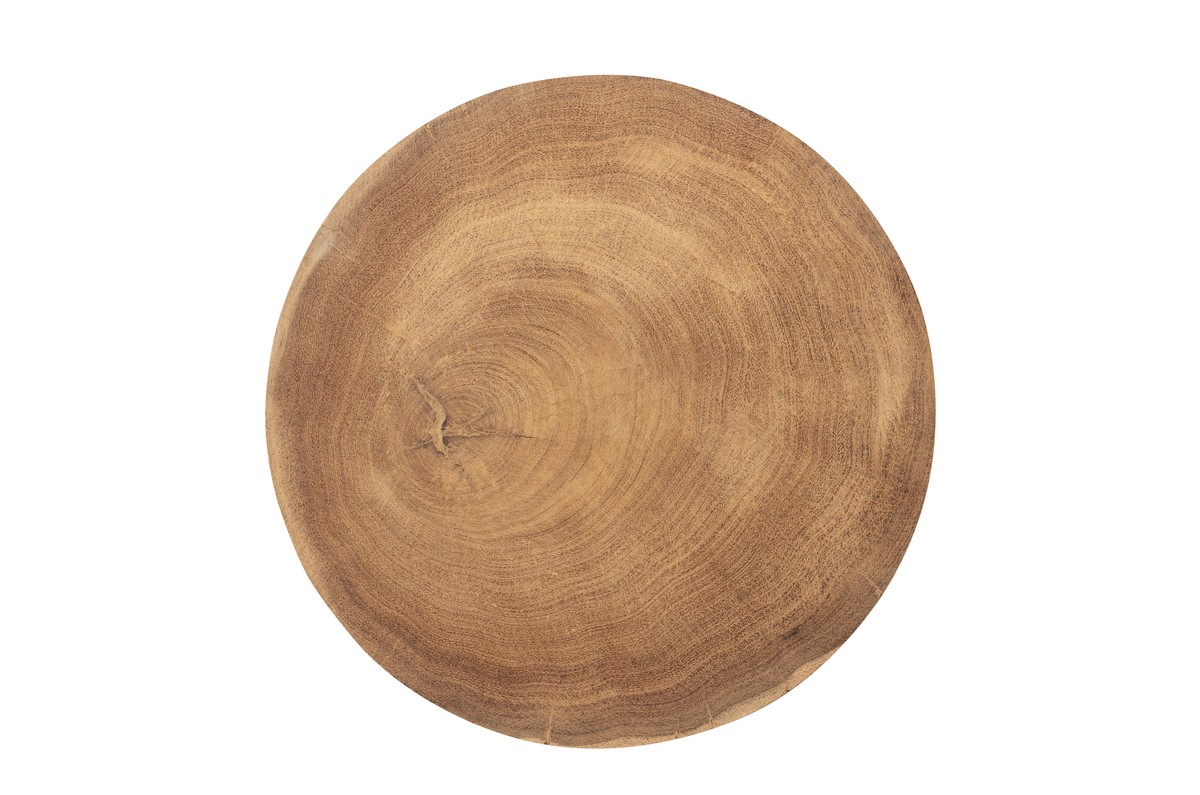 Casa Padrino Luxus Massivholz Beistelltisch / Hocker Naturfarben Ø 33 x H. 45,5 cm - Handgeschnitzter Beistelltisch aus Dimb-Holz in Form eines Schach-Turms - Luxus Möbel Casa Padrino Luxus Massivholz Beistelltisch / Hocker Naturfarben Ø 33 x H. 45,5 cm - Handgeschnitzter Beistelltisch aus Dimb-Holz in Form eines Schach-Turms - Luxus Möbel