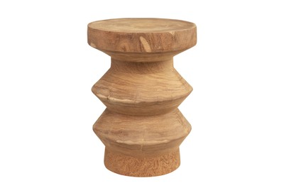 Casa Padrino Mesa Auxiliar / Taburete de Madera Maciza de Lujo Natural Ø 33 x H. 45,5 cm - Mesa Auxiliar Tallada a Mano de Madera de Dimb en Forma de Torre de Ajedrez - Muebles de Lujo Casa Padrino Mesa Auxiliar / Taburete de Madera Maciza de Lujo Natural Ø 33 x H. 45,5 cm - Mesa Auxiliar Tallada a Mano de Madera de Dimb en Forma de Torre de Ajedrez - Muebles de Lujo