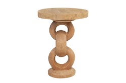 Casa Padrino Luxus Massivholz Beistelltisch Naturfarben Ø 49 x H. 64 cm - Skulpturaler Beistelltisch aus handgeschnitztem Dimb-Holz mit Kettenglied-Motiv - Luxus Möbel Casa Padrino Luxus Massivholz Beistelltisch Naturfarben Ø 49 x H. 64 cm - Skulpturaler Beistelltisch aus handgeschnitztem Dimb-Holz mit Kettenglied-Motiv - Luxus Möbel