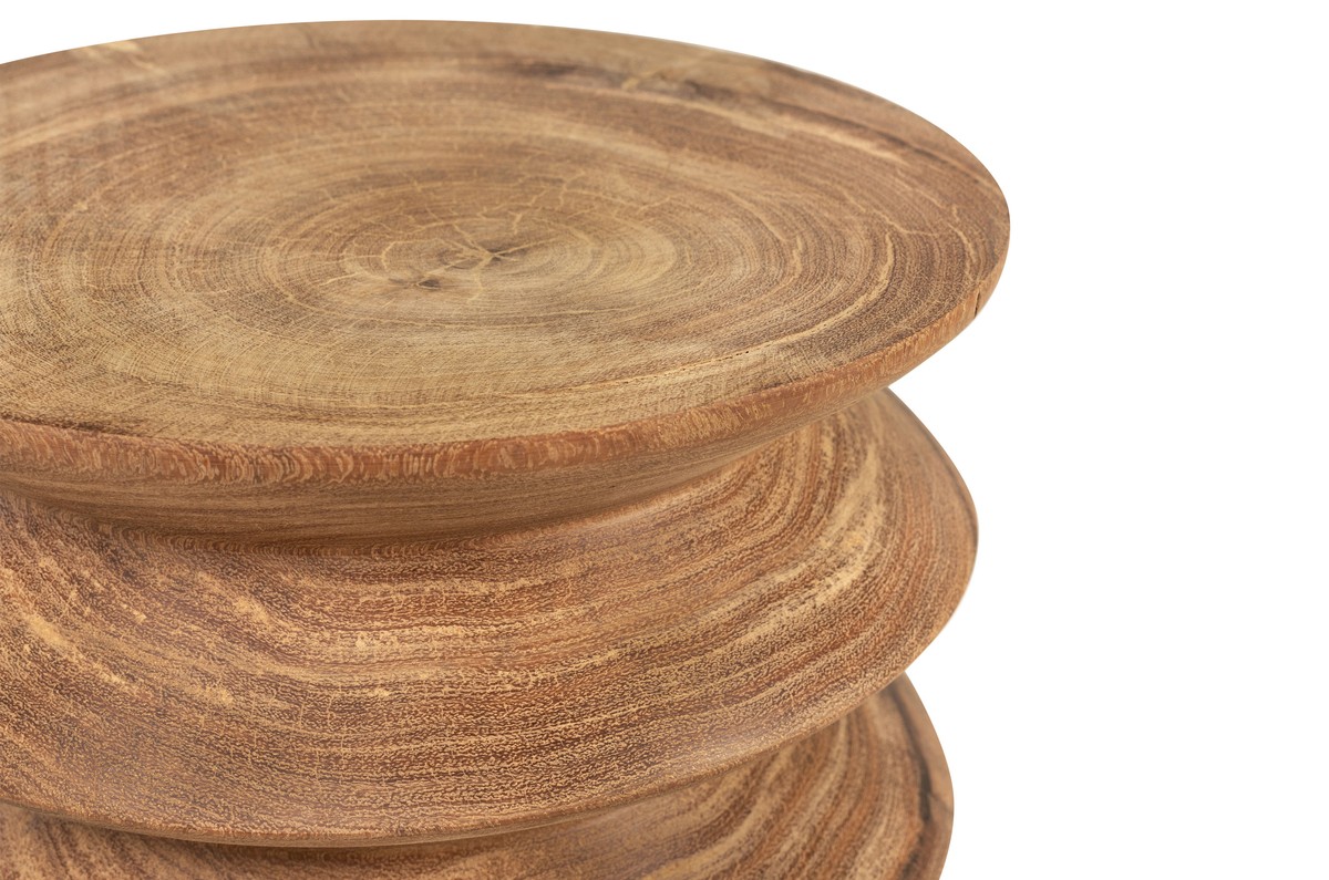 Casa Padrino Tavolino / Sgabello in Legno Massello di Lusso Naturale Ø 33 x H. 45,5 cm - Tavolino Tornito a Mano in Legno di Dimb con Silhouette a Fasce - Mobili di Lusso Casa Padrino Tavolino / Sgabello in Legno Massello di Lusso Naturale Ø 33 x H. 45,5 cm - Tavolino Tornito a Mano in Legno di Dimb con Silhouette a Fasce - Mobili di Lusso