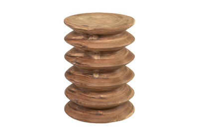 Casa Padrino Mesa Auxiliar / Taburete de Madera Maciza de Lujo Natural Ø 33 x H. 45,5 cm - Mesa Auxiliar Torneada a Mano de Madera de Dimb con Silueta de Bandas - Muebles de Lujo Casa Padrino Mesa Auxiliar / Taburete de Madera Maciza de Lujo Natural Ø 33 x H. 45,5 cm - Mesa Auxiliar Torneada a Mano de Madera de Dimb con Silueta de Bandas - Muebles de Lujo