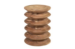 Casa Padrino Tavolino / Sgabello in Legno Massello di Lusso Naturale Ø 33 x H. 45,5 cm - Tavolino Tornito a Mano in Legno di Dimb con Silhouette a Fasce - Mobili di Lusso Casa Padrino Tavolino / Sgabello in Legno Massello di Lusso Naturale Ø 33 x H. 45,5 cm - Tavolino Tornito a Mano in Legno di Dimb con Silhouette a Fasce - Mobili di Lusso