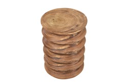 Casa Padrino Tavolino / Sgabello in Legno Massello di Lusso Naturale Ø 33 x H. 45,5 cm - Tavolino Tornito a Mano in Legno di Dimb con Silhouette a Fasce - Mobili di Lusso Casa Padrino Tavolino / Sgabello in Legno Massello di Lusso Naturale Ø 33 x H. 45,5 cm - Tavolino Tornito a Mano in Legno di Dimb con Silhouette a Fasce - Mobili di Lusso