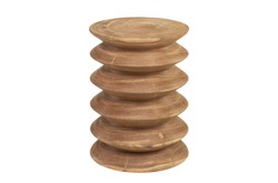 Casa Padrino Tavolino / Sgabello in Legno Massello di Lusso Naturale Ø 33 x H. 45,5 cm - Tavolino Tornito a Mano in Legno di Dimb con Silhouette a Fasce - Mobili di Lusso Casa Padrino Tavolino / Sgabello in Legno Massello di Lusso Naturale Ø 33 x H. 45,5 cm - Tavolino Tornito a Mano in Legno di Dimb con Silhouette a Fasce - Mobili di Lusso