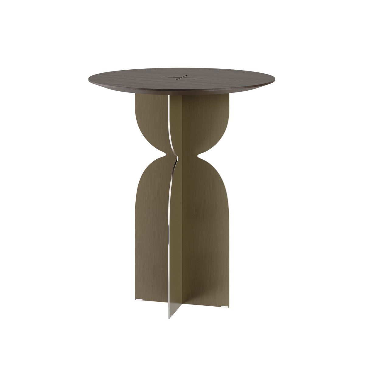 Casa Padrino Luxus Beistelltisch Braun / Bronzefarben Ø 50 x H. 60 cm - Runder Beistelltisch mit Platte in dunkelbraunem Eichenfurnier und gebürstetem Edelstahl Fuß - Luxus Möbel Casa Padrino Luxus Beistelltisch Braun / Bronzefarben Ø 50 x H. 60 cm - Runder Beistelltisch mit Platte in dunkelbraunem Eichenfurnier und gebürstetem Edelstahl Fuß - Luxus Möbel