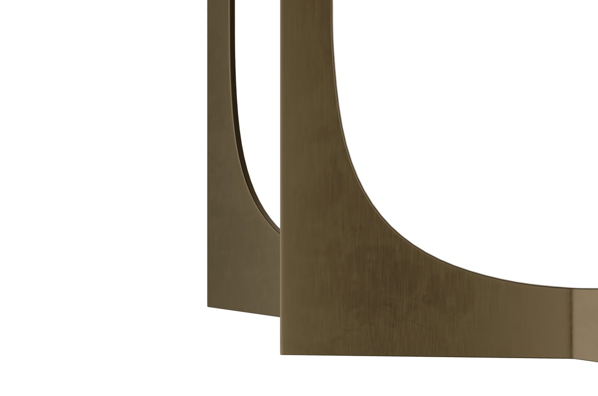 Casa Padrino Consola de Lujo 120 x 40 x H. 76 cm - Mesa Consola con Tablero de Travertino Gris y Estructura de Acero Inoxidable Color Bronce - Muebles de Lujo Casa Padrino Consola de Lujo 120 x 40 x H. 76 cm - Mesa Consola con Tablero de Travertino Gris y Estructura de Acero Inoxidable Color Bronce - Muebles de Lujo