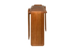 Casa Padrino Consola de Lujo Marrón 155 x 50 x H. 80 cm - Mesa Consola de Madera Maciza en un Cálido Tono Ámbar con Formas Suavemente Redondeadas - Muebles de Lujo