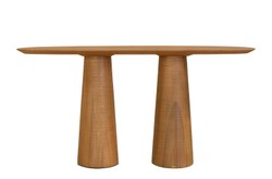 Casa Padrino Consola de Lujo Marrón 160 x 40 x H. 80 cm - Mesa Consola de Madera Maciza en un Cálido Tono Ámbar con Frente Escultural - Muebles de Lujo
