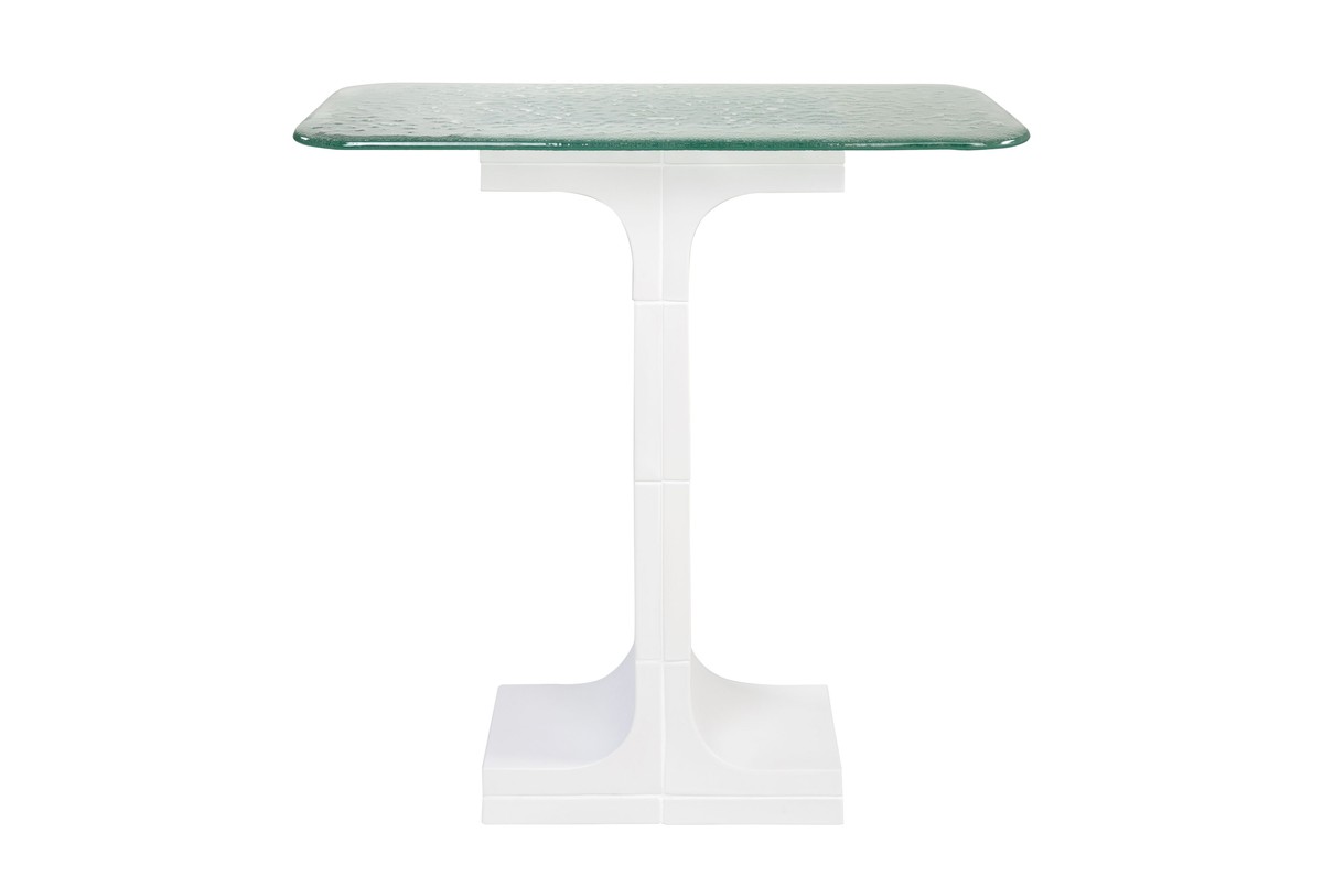 Casa Padrino Consola de Lujo Blanco Crema 80 x 40 x H. 80 cm - Mesa Consola de Cerámica Hecha a Mano con Tablero de Cristal Transparente Texturizado - Muebles de Lujo Casa Padrino Consola de Lujo Blanco Crema 80 x 40 x H. 80 cm - Mesa Consola de Cerámica Hecha a Mano con Tablero de Cristal Transparente Texturizado - Muebles de Lujo