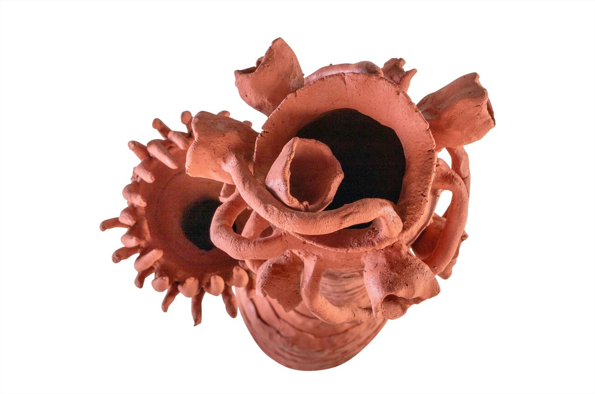 Casa Padrino Escultura Decorativa de Lujo Coral Color Terracota 28 x 33 x H. 80 cm - Escultura Orgánica de Terracota Modelada a Mano en Forma de Coral - Accesorios Decorativos de Lujo Casa Padrino Escultura Decorativa de Lujo Coral Color Terracota 28 x 33 x H. 80 cm - Escultura Orgánica de Terracota Modelada a Mano en Forma de Coral - Accesorios Decorativos de Lujo