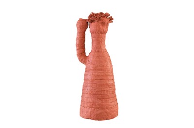 Casa Padrino Luxus Deko Skulptur Koralle Terrakottafarben 30 x 30 x H. 65 cm - Durchbrochene Terrakotta Skulptur in organischer Korallenform - Luxus Deko Accessoires