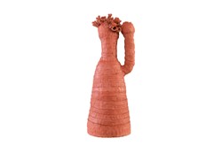 Casa Padrino Luxus Deko Skulptur Koralle Terrakottafarben 30 x 30 x H. 65 cm - Durchbrochene Terrakotta Skulptur in organischer Korallenform - Luxus Deko Accessoires