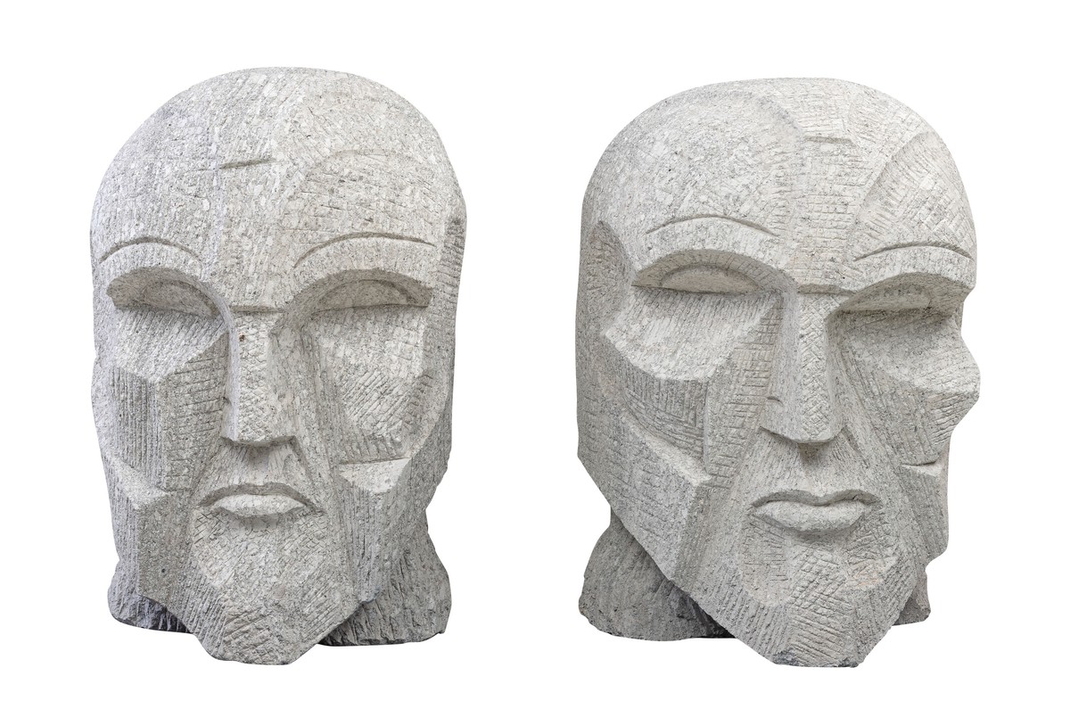 Casa Padrino Escultura Decorativa de Lujo Cabeza Color Arena 39 x 39 x H. 63 cm - Cabeza Monumental de Arenisca Maciza - Accesorios Decorativos de Lujo Casa Padrino Escultura Decorativa de Lujo Cabeza Color Arena 39 x 39 x H. 63 cm - Cabeza Monumental de Arenisca Maciza - Accesorios Decorativos de Lujo