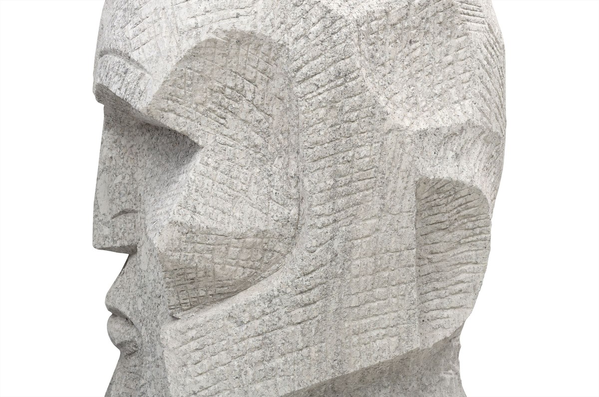 Casa Padrino Escultura Decorativa de Lujo Cabeza Color Arena 39 x 39 x H. 63 cm - Cabeza Monumental de Arenisca Maciza - Accesorios Decorativos de Lujo Casa Padrino Escultura Decorativa de Lujo Cabeza Color Arena 39 x 39 x H. 63 cm - Cabeza Monumental de Arenisca Maciza - Accesorios Decorativos de Lujo