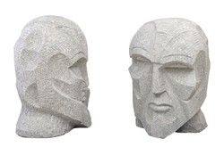 Casa Padrino Escultura Decorativa de Lujo Cabeza Color Arena 39 x 39 x H. 63 cm - Cabeza Monumental de Arenisca Maciza - Accesorios Decorativos de Lujo Casa Padrino Escultura Decorativa de Lujo Cabeza Color Arena 39 x 39 x H. 63 cm - Cabeza Monumental de Arenisca Maciza - Accesorios Decorativos de Lujo