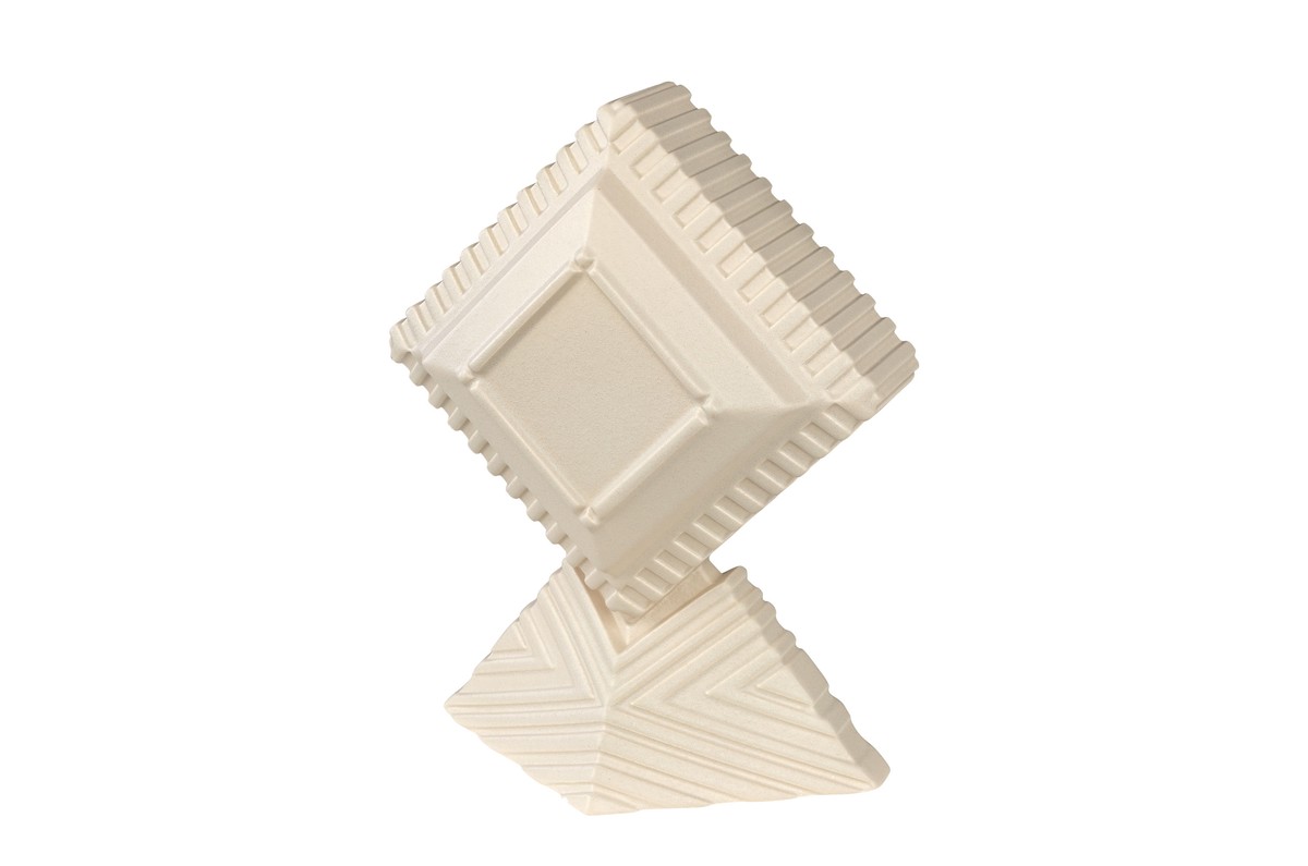 Casa Padrino Objeto Decorativo de Lujo Blanco Crema 31 x 21 x H. 40 cm - Objeto Escultórico Unity de Loza con Esmalte Ivory - Accesorios Decorativos de Lujo Casa Padrino Objeto Decorativo de Lujo Blanco Crema 31 x 21 x H. 40 cm - Objeto Escultórico Unity de Loza con Esmalte Ivory - Accesorios Decorativos de Lujo