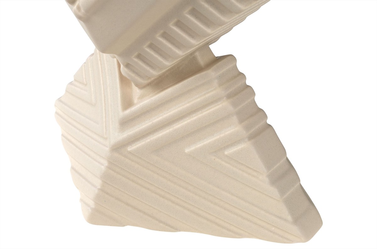 Casa Padrino Objeto Decorativo de Lujo Blanco Crema 31 x 21 x H. 40 cm - Objeto Escultórico Unity de Loza con Esmalte Ivory - Accesorios Decorativos de Lujo Casa Padrino Objeto Decorativo de Lujo Blanco Crema 31 x 21 x H. 40 cm - Objeto Escultórico Unity de Loza con Esmalte Ivory - Accesorios Decorativos de Lujo