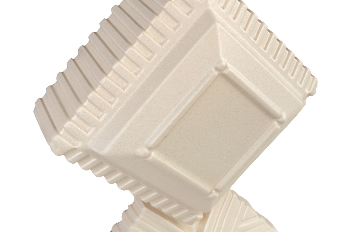 Casa Padrino Objeto Decorativo de Lujo Blanco Crema 31 x 21 x H. 40 cm - Objeto Escultórico Unity de Loza con Esmalte Ivory - Accesorios Decorativos de Lujo Casa Padrino Objeto Decorativo de Lujo Blanco Crema 31 x 21 x H. 40 cm - Objeto Escultórico Unity de Loza con Esmalte Ivory - Accesorios Decorativos de Lujo