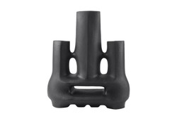Casa Padrino Luxus Vase Schwarz 38,5 x 18 x H. 45 cm - Große Keramik Vase der Linked Serie mit strukturierter Oberfläche - Luxus Deko Accessoires Casa Padrino Luxus Vase Schwarz 38,5 x 18 x H. 45 cm - Große Keramik Vase der Linked Serie mit strukturierter Oberfläche - Luxus Deko Accessoires