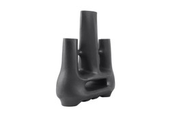 Casa Padrino Luxus Vase Schwarz 38,5 x 18 x H. 45 cm - Große Keramik Vase der Linked Serie mit strukturierter Oberfläche - Luxus Deko Accessoires Casa Padrino Luxus Vase Schwarz 38,5 x 18 x H. 45 cm - Große Keramik Vase der Linked Serie mit strukturierter Oberfläche - Luxus Deko Accessoires