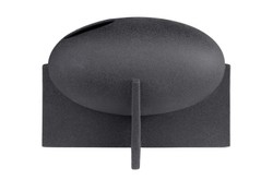Casa Padrino Jarrón de Lujo Negro 30 x 18 x H. 21 cm - Jarrón Ancho de Loza de la Serie OVO con Esmalte Black Diamond - Accesorios Decorativos de Lujo