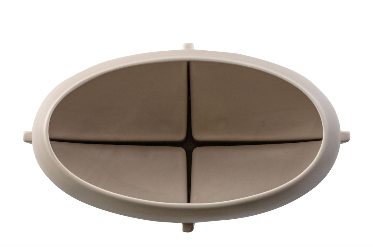 Casa Padrino Cuenco de Lujo Gris 30 x 17,5 x H. 18 cm - Cuenco Decorativo de Loza de la Serie OVO con Esmalte Grey Sand - Accesorios Decorativos de Lujo Casa Padrino Cuenco de Lujo Gris 30 x 17,5 x H. 18 cm - Cuenco Decorativo de Loza de la Serie OVO con Esmalte Grey Sand - Accesorios Decorativos de Lujo