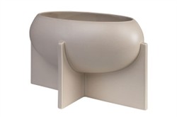 Casa Padrino Cuenco de Lujo Gris 30 x 17,5 x H. 18 cm - Cuenco Decorativo de Loza de la Serie OVO con Esmalte Grey Sand - Accesorios Decorativos de Lujo Casa Padrino Cuenco de Lujo Gris 30 x 17,5 x H. 18 cm - Cuenco Decorativo de Loza de la Serie OVO con Esmalte Grey Sand - Accesorios Decorativos de Lujo