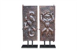 Casa Padrino Objeto Decorativo de Lujo Marrón 47 x 16,5 x H. 121 cm - Set de 2 Puertas Decorativas Talladas de Madera en Acabado Pampas Nut - Accesorios Decorativos de Lujo Casa Padrino Objeto Decorativo de Lujo Marrón 47 x 16,5 x H. 121 cm - Set de 2 Puertas Decorativas Talladas de Madera en Acabado Pampas Nut - Accesorios Decorativos de Lujo