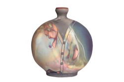 Casa Padrino Vaso di Lusso Color Rame 21 x 13 x H. 24 cm - Vaso in Terraglia in Stile Raku con Smalto Copper Matt - Accessori Decorativi di Lusso Casa Padrino Vaso di Lusso Color Rame 21 x 13 x H. 24 cm - Vaso in Terraglia in Stile Raku con Smalto Copper Matt - Accessori Decorativi di Lusso