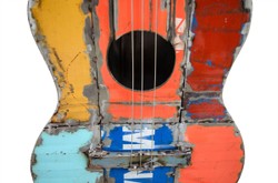 Casa Padrino Luxury Decorative Object 37 x 10 x H. 100 cm - Decorative Guitar made of Recycled Oil Barrel Metal - Luxury Deco Accessories Casa Padrino Luxury Decorative Object 37 x 10 x H. 100 cm - Decorative Guitar made of Recycled Oil Barrel Metal - Luxury Deco Accessories