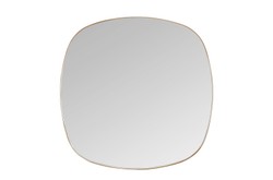 Casa Padrino Specchio da Parete di Lusso Oro 50 x 3 x H. 50 cm - Specchio Dobbles S con Cornice in Ottone Massiccio Spazzolato - Accessori Decorativi di Lusso