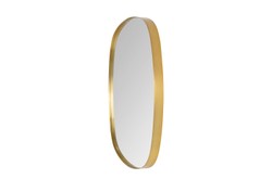 Casa Padrino Specchio da Parete di Lusso Oro 50 x 3 x H. 50 cm - Specchio Dobbles S con Cornice in Ottone Massiccio Spazzolato - Accessori Decorativi di Lusso