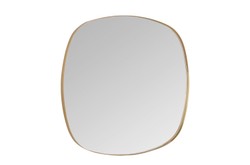 Casa Padrino Specchio da Parete di Lusso Oro 50 x 3 x H. 50 cm - Specchio Dobbles S con Cornice in Ottone Massiccio Spazzolato - Accessori Decorativi di Lusso