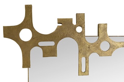 Casa Padrino Luxus Wandspiegel Bronzefarben 81 x 2,5 x H. 54 cm - Spiegel Savage mit Aluminiumrahmen in Bronzeoptik - Luxus Deko Accessoires