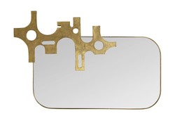 Casa Padrino Specchio da Parete di Lusso Bronzo 81 x 2,5 x H. 54 cm - Specchio Savage con Cornice in Alluminio Effetto Bronzo - Accessori Decorativi di Lusso