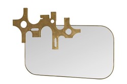Casa Padrino Specchio da Parete di Lusso Bronzo 81 x 2,5 x H. 54 cm - Specchio Savage con Cornice in Alluminio Effetto Bronzo - Accessori Decorativi di Lusso