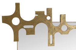 Casa Padrino Specchio da Parete di Lusso Bronzo 81 x 2,5 x H. 54 cm - Specchio Savage con Cornice in Alluminio Effetto Bronzo - Accessori Decorativi di Lusso