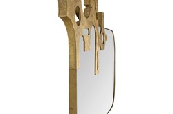 Casa Padrino Specchio da Parete di Lusso Bronzo 81 x 2,5 x H. 54 cm - Specchio Savage con Cornice in Alluminio Effetto Bronzo - Accessori Decorativi di Lusso