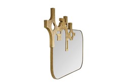 Casa Padrino Specchio da Parete di Lusso Bronzo 81 x 2,5 x H. 54 cm - Specchio Savage con Cornice in Alluminio Effetto Bronzo - Accessori Decorativi di Lusso