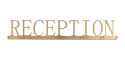 Casa Padrino Objeto Decorativo de Lujo Dorado 35,4 x 1,1 x H. 6 cm - Rótulo de Acero Inoxidable Reception Efecto Oro Cepillado - Accesorios Decorativos de Lujo
