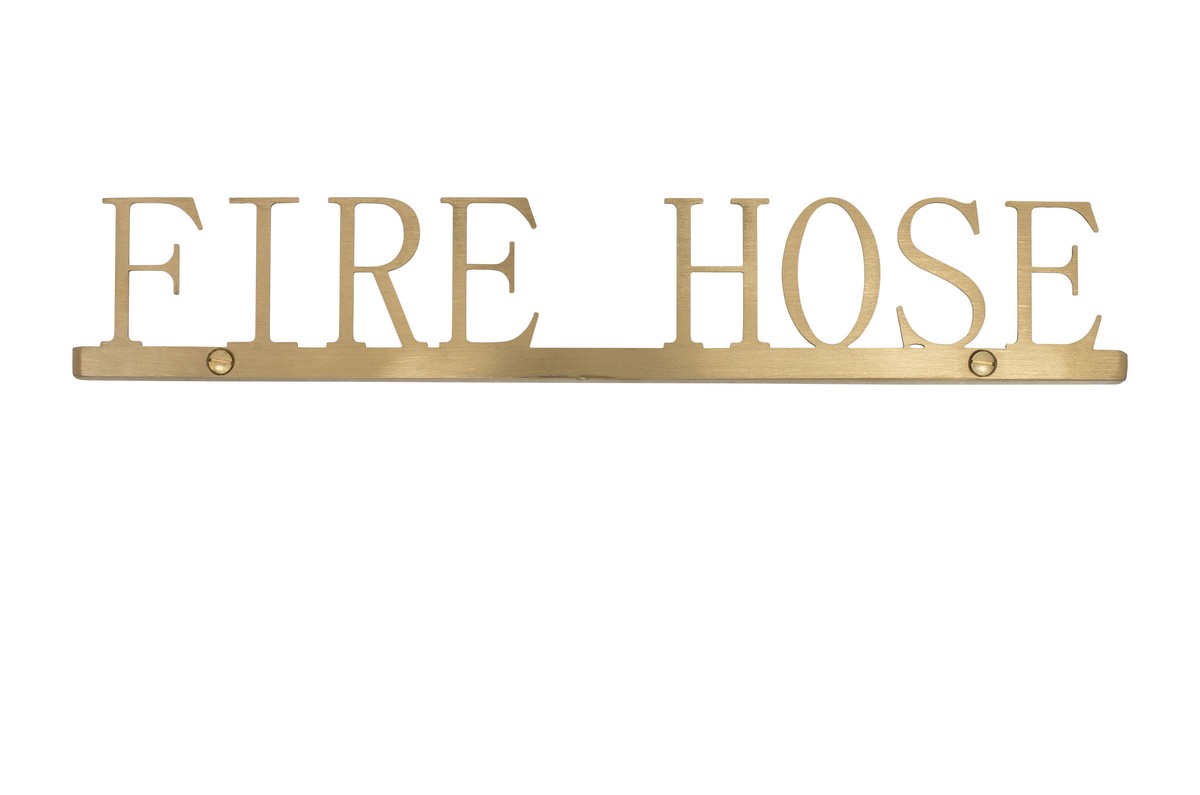 Casa Padrino Objeto Decorativo de Lujo Dorado 35,3 x 1,1 x H. 6 cm - Rótulo de Acero Inoxidable Fire Hose Efecto Oro Cepillado - Accesorios Decorativos de Lujo Casa Padrino Objeto Decorativo de Lujo Dorado 35,3 x 1,1 x H. 6 cm - Rótulo de Acero Inoxidable Fire Hose Efecto Oro Cepillado - Accesorios Decorativos de Lujo