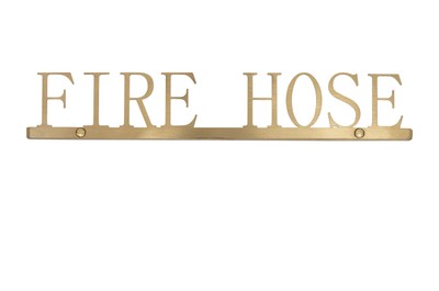 Casa Padrino Luxury Decorative Object Gold 35.3 x 1.1 x H. 6 cm - Stainless Steel Lettering Fire Hose in Brushed Gold Look - Luxury Deco Accessories