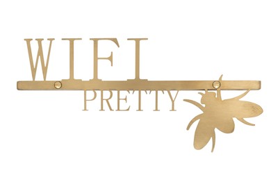 Casa Padrino Luxury Decorative Object Gold 28 x 1.1 x H. 13.2 cm - Stainless Steel Sign Wifi in Brushed Gold Look - Luxury Deco Accessories