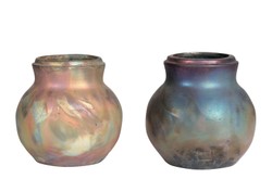 Casa Padrino Jarrón de Lujo Color Cobre Ø 16 x H. 14,5 cm - Jarrón Raku de Loza con Acabado Cobre Mate - Accesorios Decorativos de Lujo