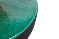 Casa Padrino Jarrón de Lujo Verde Ø 28 x H. 19 cm - Jarrón Ancho Otis S de Loza - Accesorios Decorativos de Lujo
