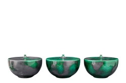 Casa Padrino Jarrón de Lujo Verde Ø 28 x H. 19 cm - Jarrón Ancho Otis S de Loza - Accesorios Decorativos de Lujo
